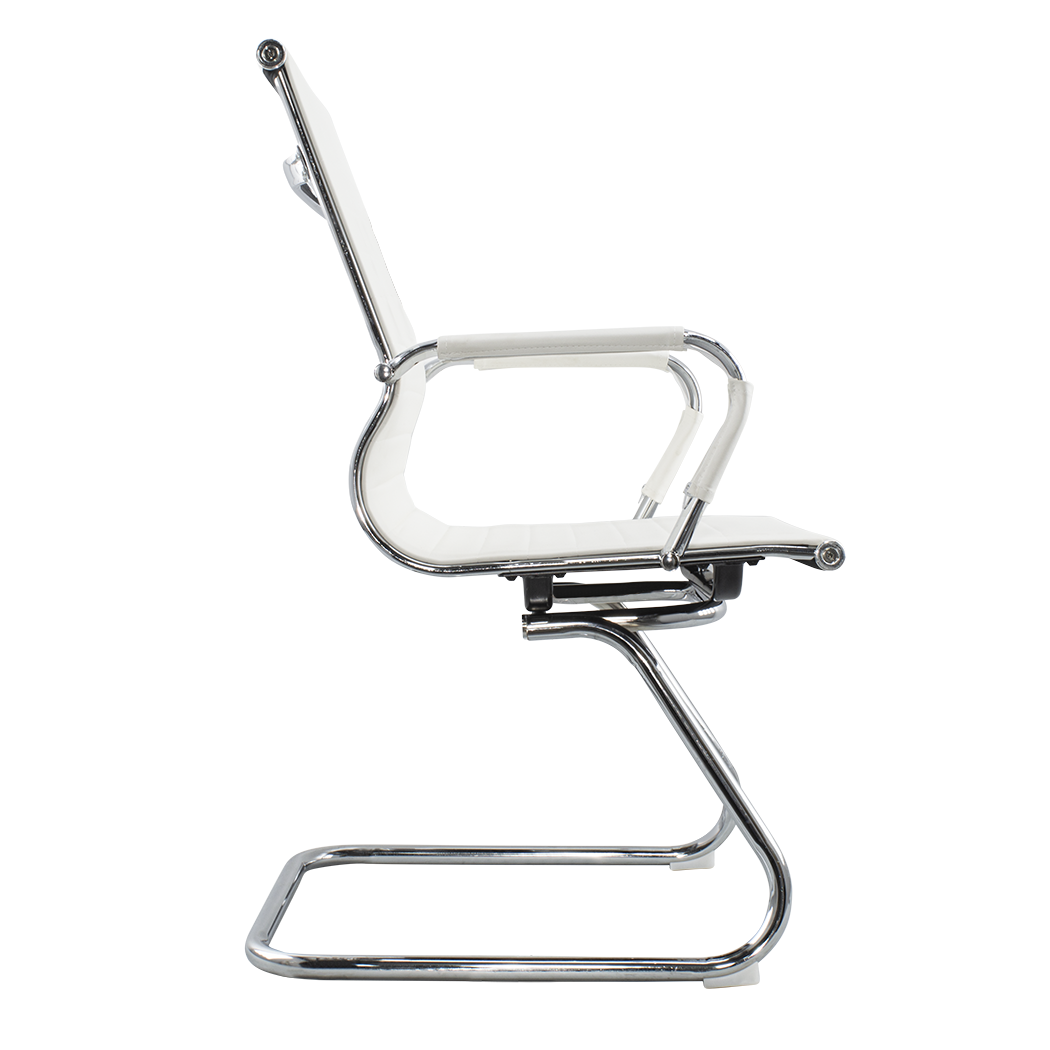 Pack de 2 chaises de salon ou de bureau ISAAC en métal et éco-cuir H95x50x45cm