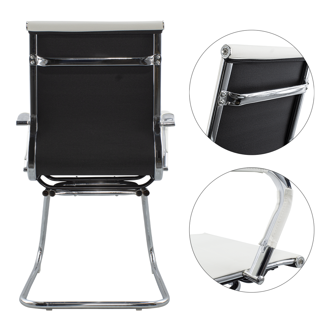 Pack de 2 chaises de salon ou de bureau ISAAC en métal et éco-cuir H95x50x45cm