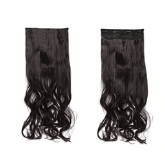 Extension 4 clips cheveux noirs ondulés de 50 cm de longueur Bande de cheveux