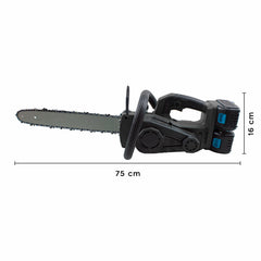 Tronçonneuse sans fil à double batterie 21V rechargeable Lame en acier de 45 cm