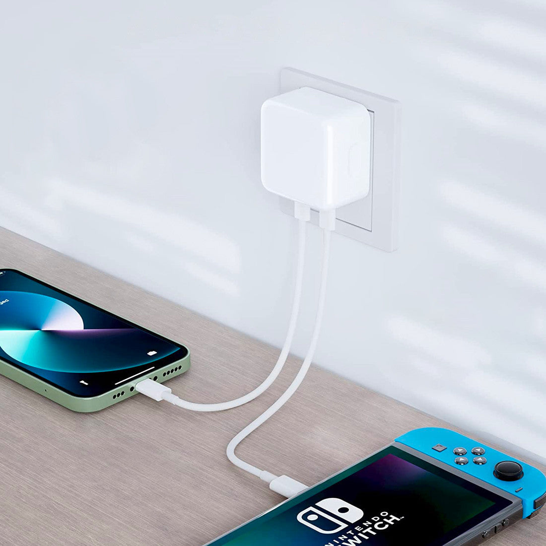 Adaptateur de charge double pour smartphone avec ports USB-C+C de 35W