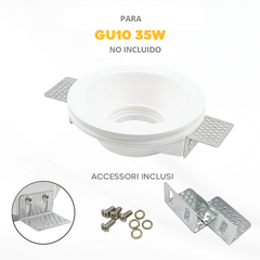 Douille encastrée en plâtre GS-5007 ronde blanche avec connexion GU10