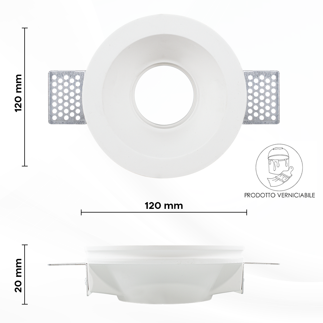 Douille encastrée en plâtre GS-5007 ronde blanche avec connexion GU10