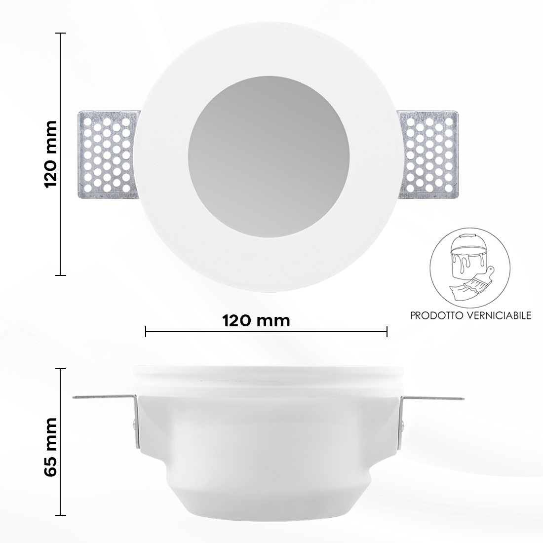 Douille encastrée en plâtre GS-5002 carrée blanche avec connexion GU10