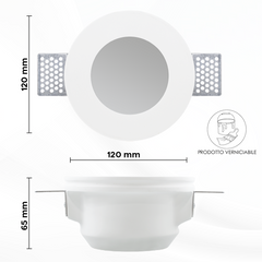 Douille encastrée en plâtre GS-5002 carrée blanche avec connexion GU10