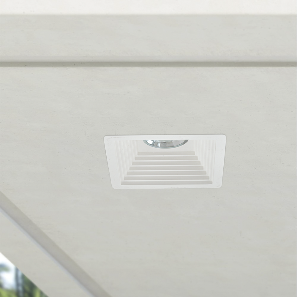 Douille encastrée en plâtre GS-5004 carrée blanche avec connexion GU10