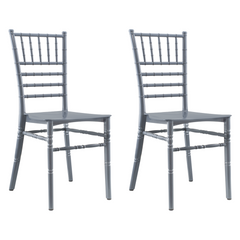 Pack 2 chaises Chiavari vintage grises chaise réception Chiavarina au classique