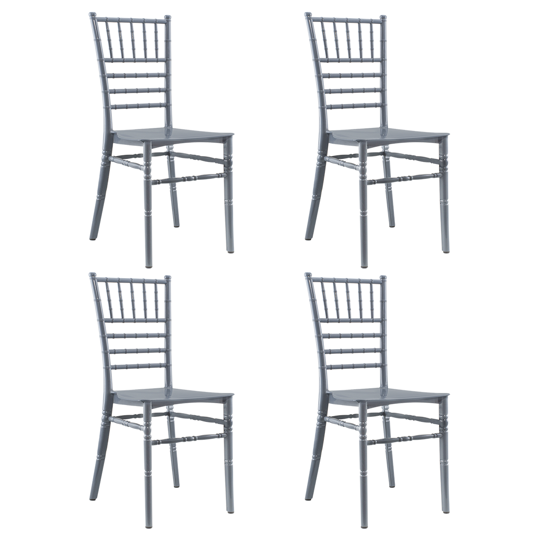 Pack 4 chaises Chiavari vintage grises Chaise Chiavarina Catering au classique