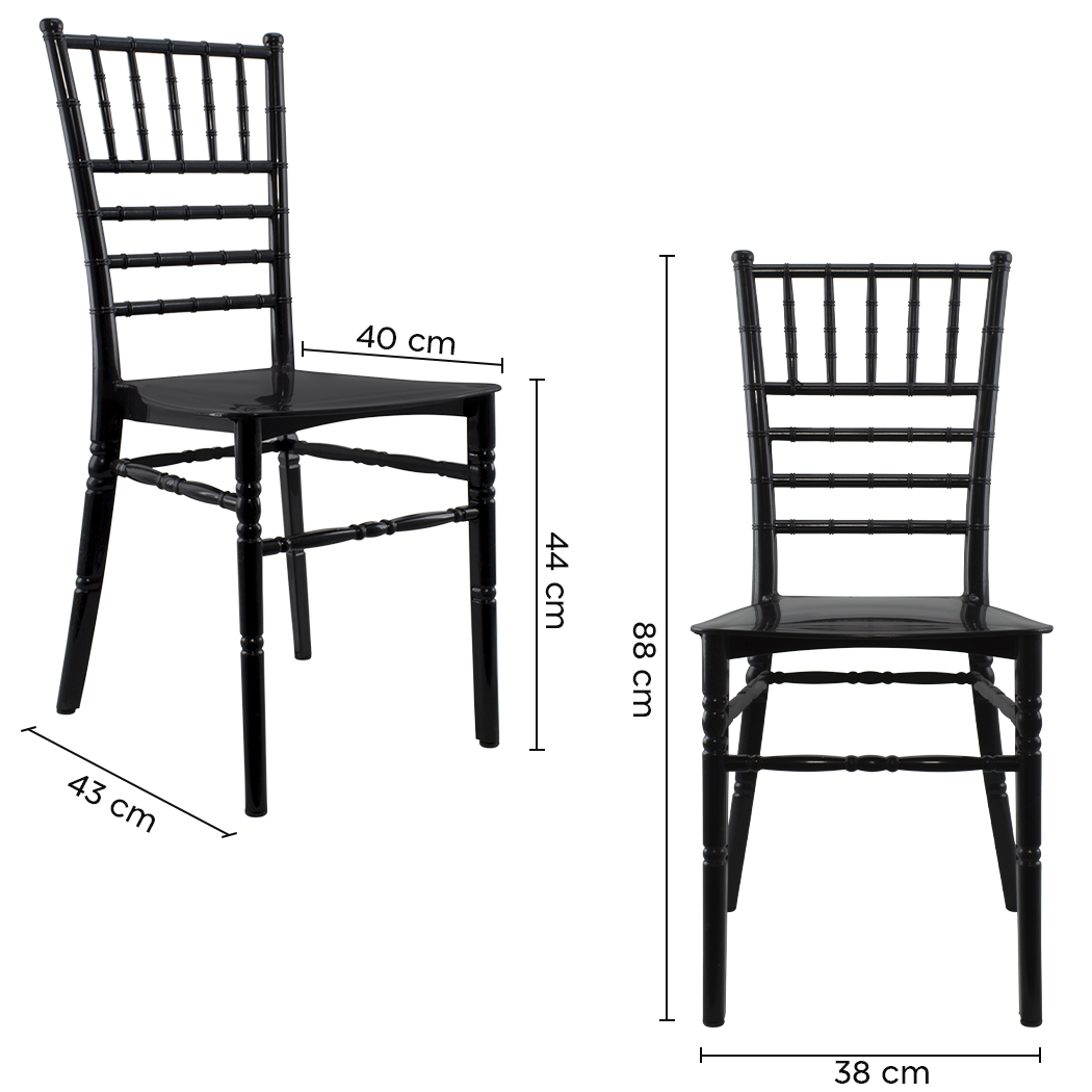 Pack 4 chaises Chiavari vintage NOIR Chaise Chiavarina Catering au classique