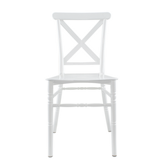Ensemble 2 chaises Sidney blanches en polypropylène vintage pour la restauration