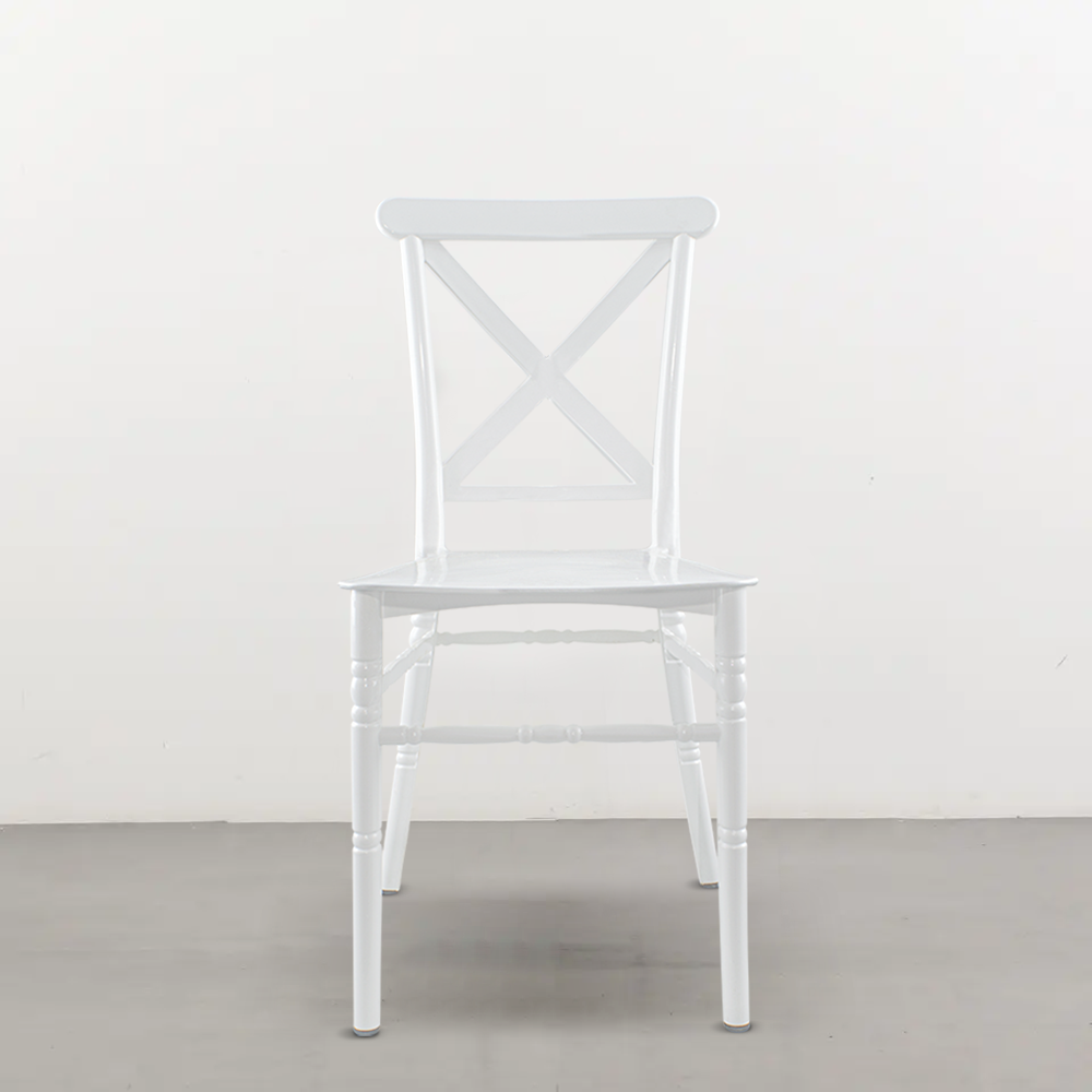 Ensemble 2 chaises Sidney blanches en polypropylène vintage pour la restauration