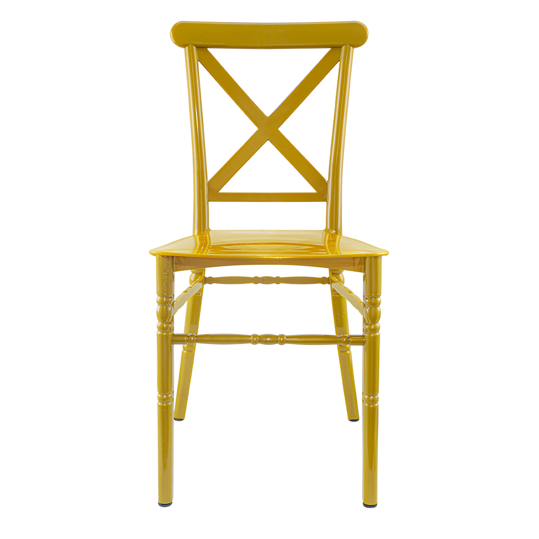 Ensemble 2 chaises Sidney Moutarde en polypropylène vintage pour restauration
