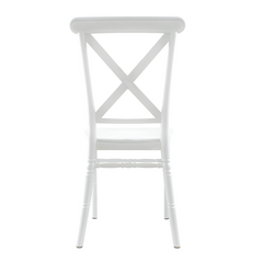 Ensemble 4 chaises Sidney blanches polypropylène vintage restauration événements