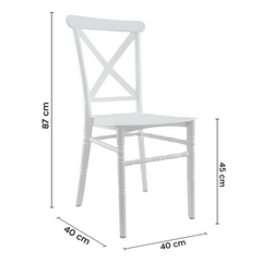 Ensemble 4 chaises Sidney blanches polypropylène vintage restauration événements