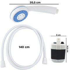 Douche portable rechargeable avec tuyau flexible pour le camping ou le jardin
