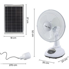 Ventilateur Portable avec Lumière d'Urgence Charge Solaire Idéal pour le Camping