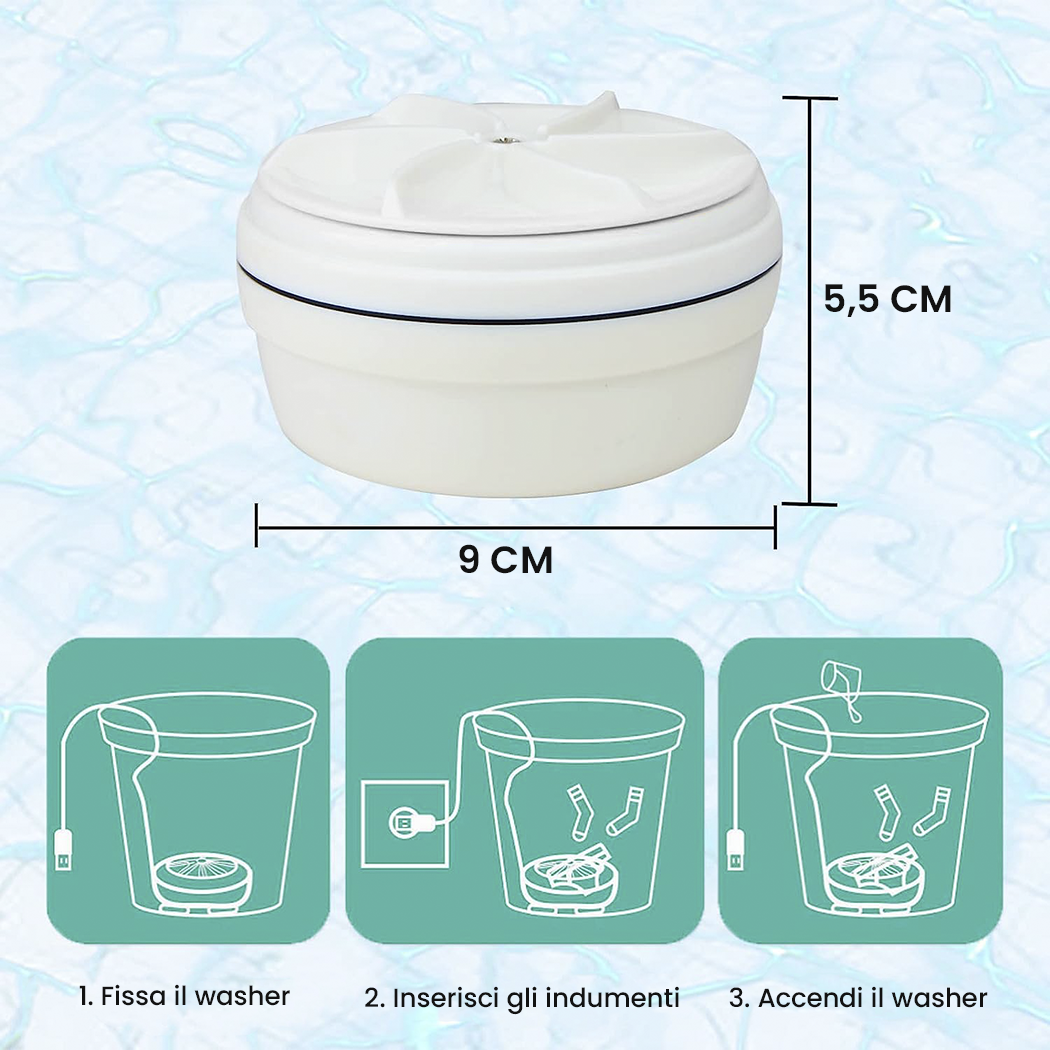 Mini lave-linge de voyage à turbine portable pour lessive
