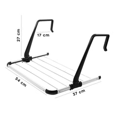 Corde à linge ou radiateur de balcon 54cm en aluminium et supports réglables