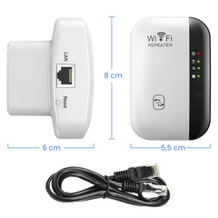 Amplificateur Wi-Fi Répéteur de signal 2,4 GHz Port LAN avec antenne intégrée