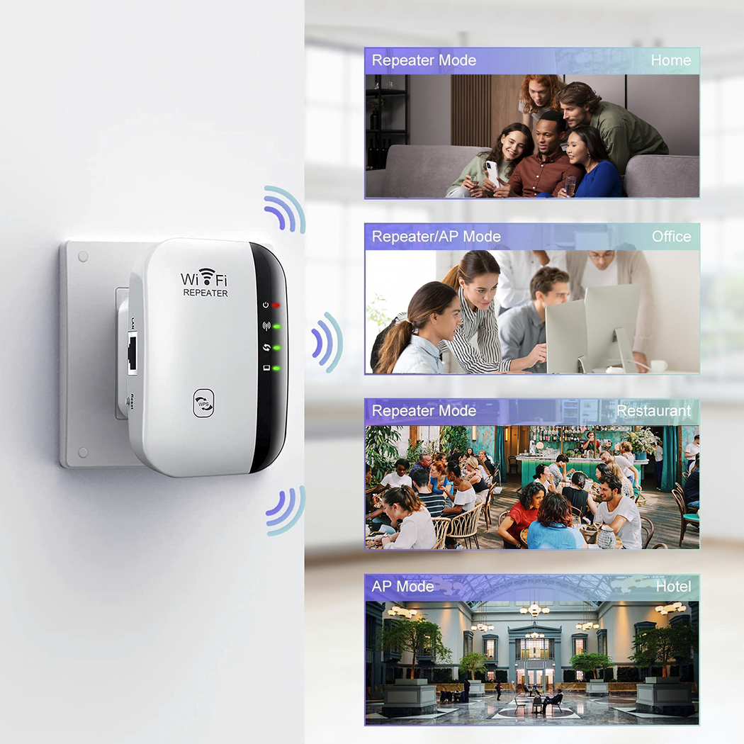 Amplificateur Wi-Fi Répéteur de signal 2,4 GHz Port LAN avec antenne intégrée