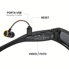 Lunettes soleil Bluetooth avec caméra polarisée enregistrement photo ou vidéo 4K