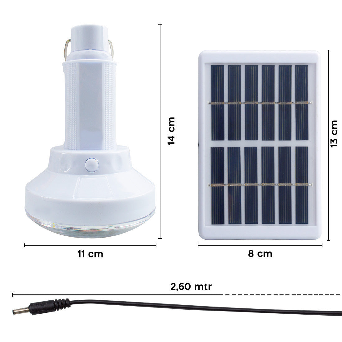 Lampe LED portable Torche à charge solaire ampoule pour le camping avec crochet