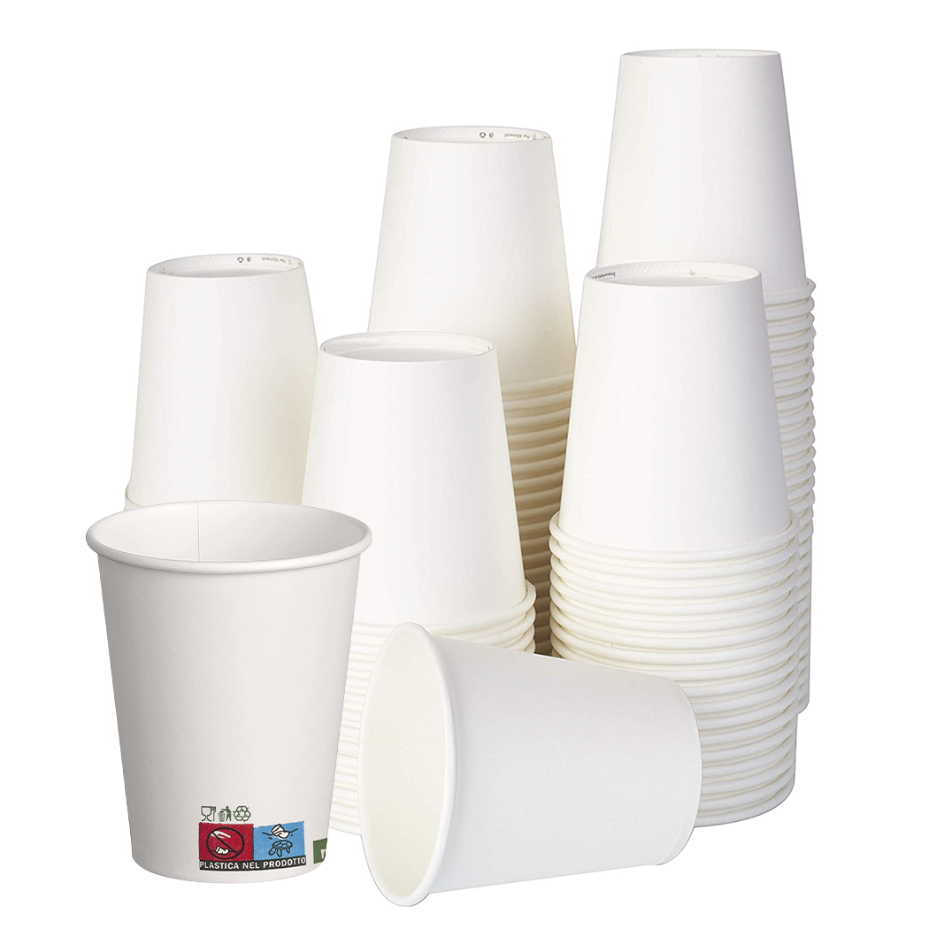 Pack de 1000 Gobelets en Carton Jetables Biodégradables et Compostables 180 ml