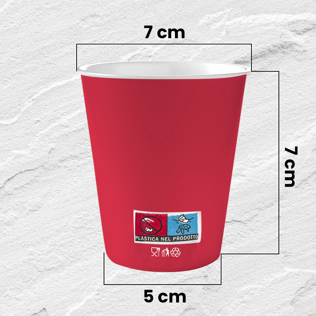 Pack 1000 verres en carton Rouge 180 ml jetables, biodégradables et compostables