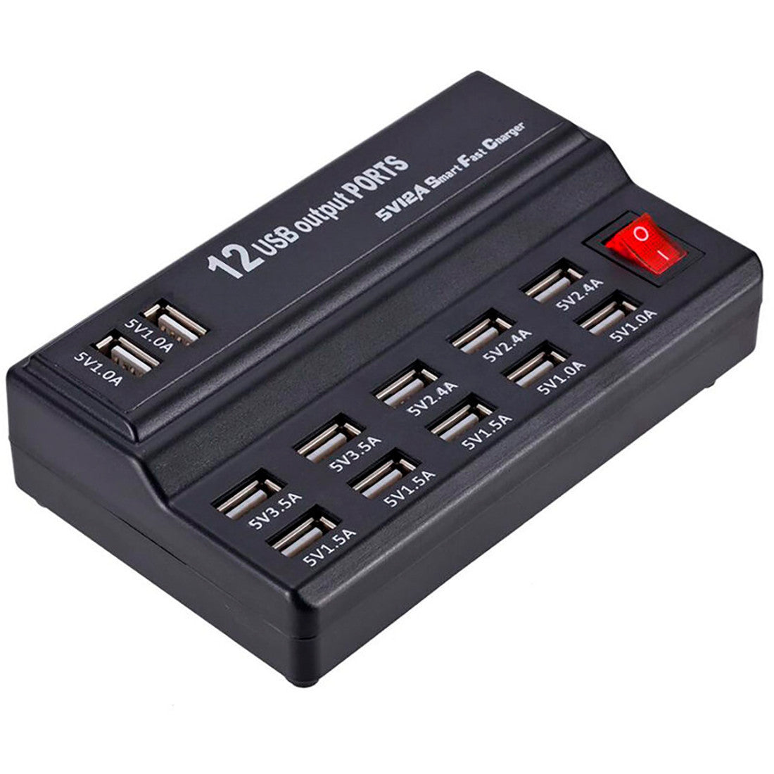 Station de charge 12 ports USB 60W Q-CD10P Charge simultanée avec interrupteur