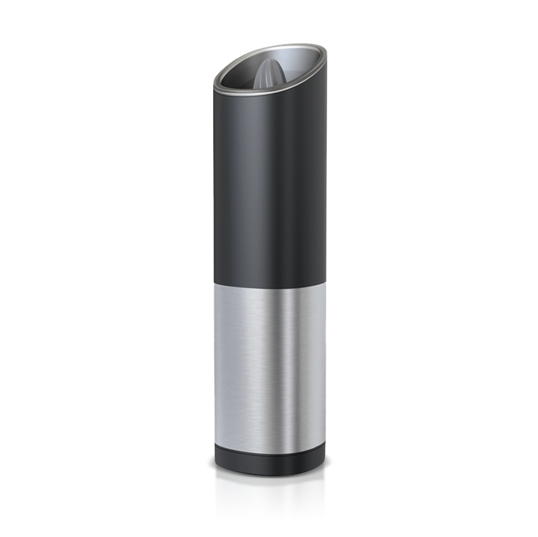 Moulin à sel et à poivre électrique alimenté batterie en acier bouton réglable