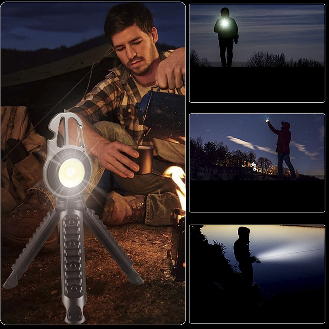 Mini lampe poche LED polyvalente portable rechargeable pour camping avec trépied