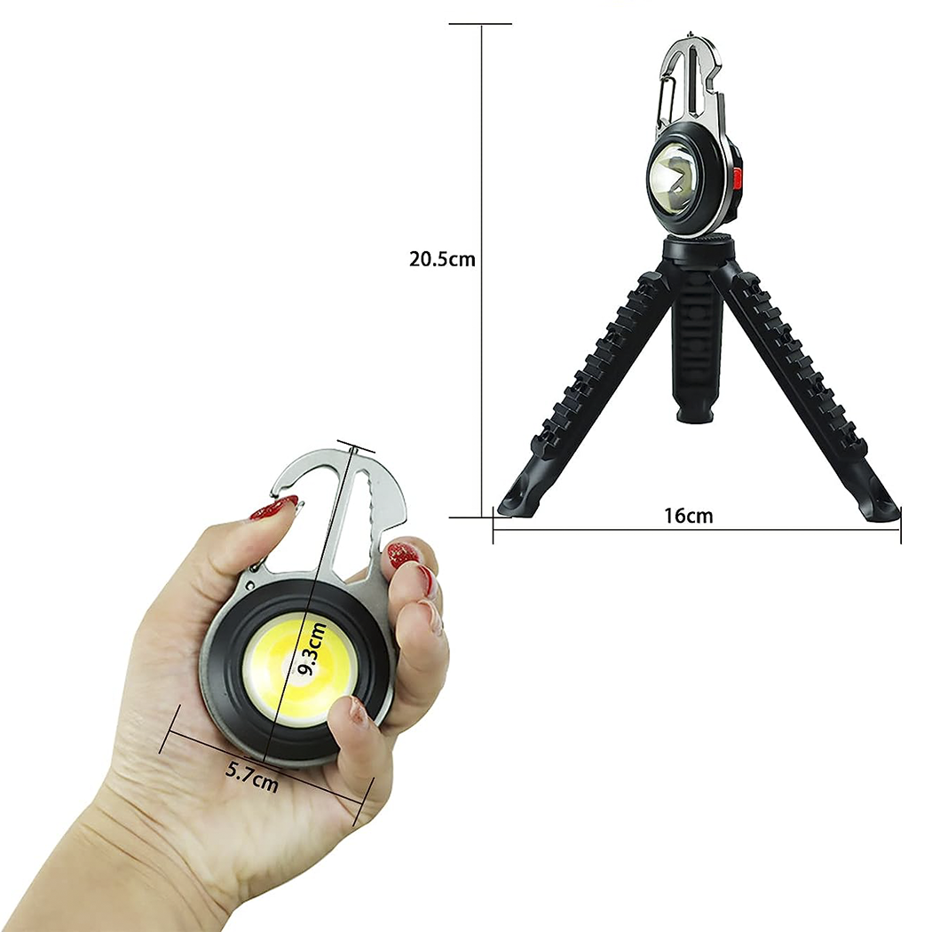 Mini lampe poche LED polyvalente portable rechargeable pour camping avec trépied