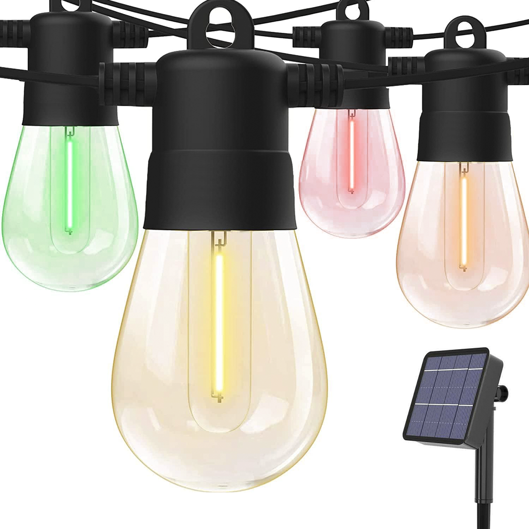 Guirlande lumineuse solaire rechargeable de 10 mètres à effet pluie multicolore