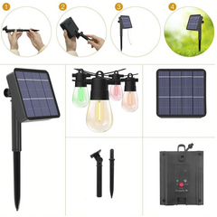 Guirlande lumineuse solaire rechargeable de 10 mètres à effet pluie multicolore