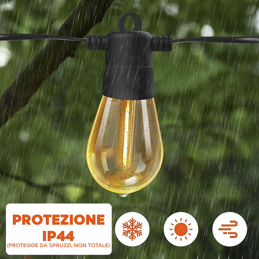 Guirlande lumineuse solaire rechargeable de 10 mètres à effet pluie multicolore
