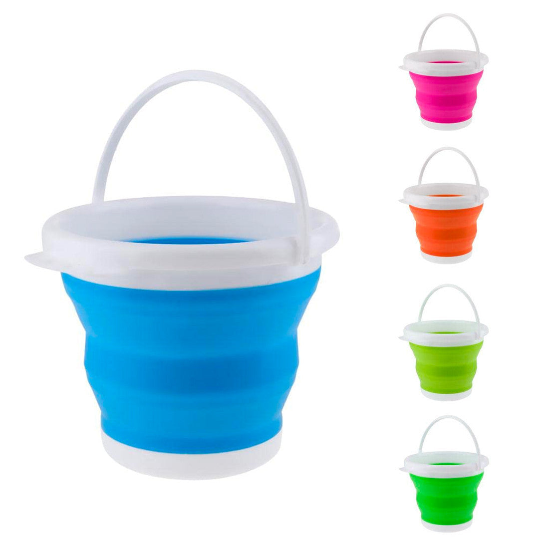 Seau pliable silicone capacité de 5L portable gain d'espace pour le camping