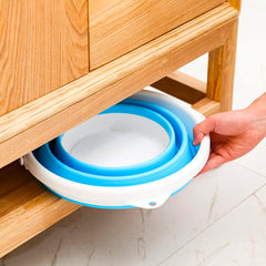 Seau pliable silicone capacité de 5L portable gain d'espace pour le camping