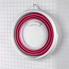 Seau pliable en silicone capacité  10L portable gain d'espace pour le camping