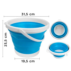 Seau pliable en silicone capacité  10L portable gain d'espace pour le camping