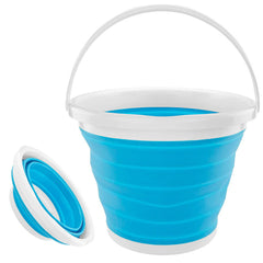 Seau pliable en silicone capacité  10L portable gain d'espace pour le camping