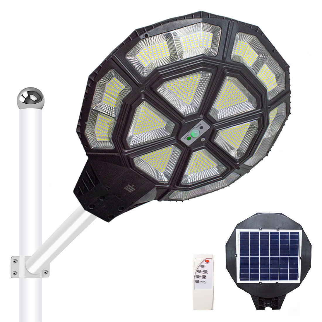 Lampe solaire de rue Jortan 500W IP66 Télécommande et minuterie