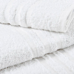 Ensemble 3 serviettes de bain et douche pour invités avec une face blanche unie