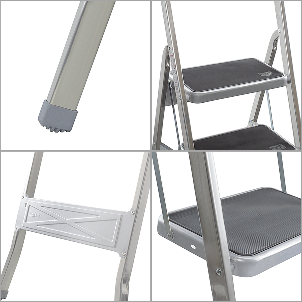 Échelle aluminium 3 marches SCAB 132cm art.760 Tabouret avec crochet de sécurité