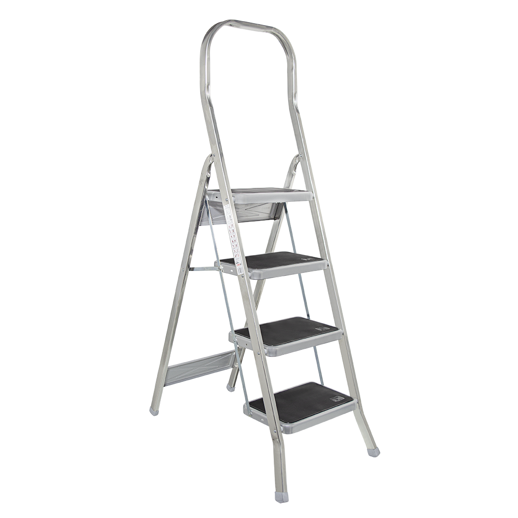 Échelle aluminium 4 marches SCAB 157cm art.761 Tabouret avec Crochet de Sécurité