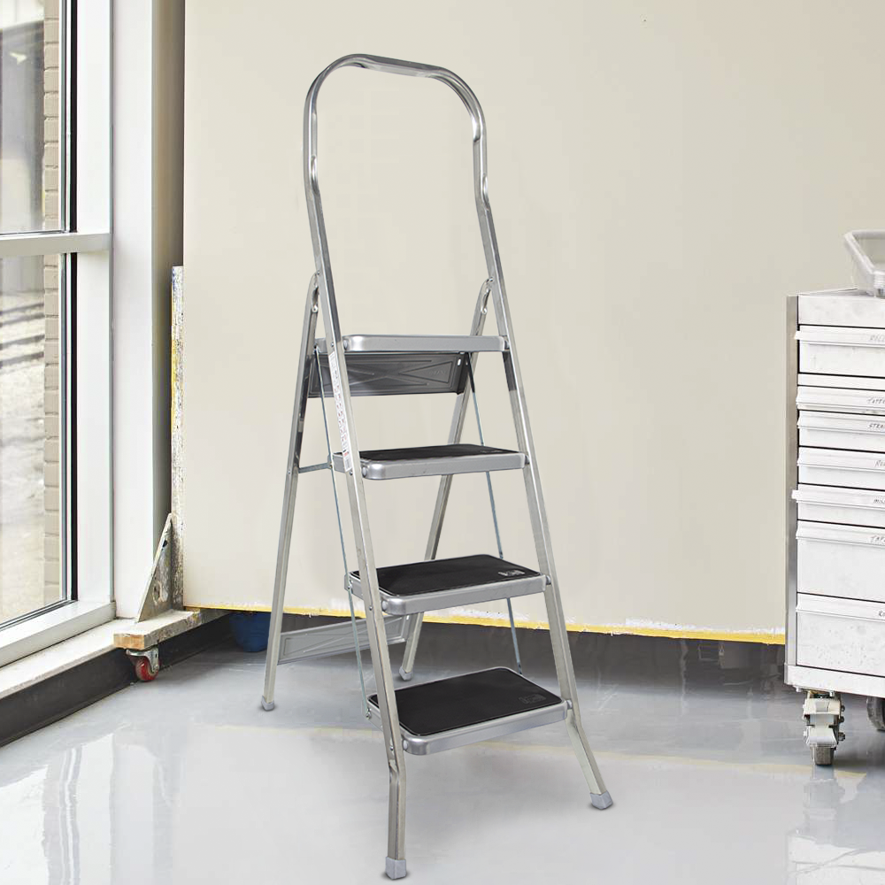 Échelle aluminium 4 marches SCAB 157cm art.761 Tabouret avec Crochet de Sécurité