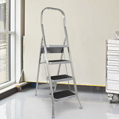 Échelle aluminium 4 marches SCAB 157cm art.761 Tabouret avec Crochet de Sécurité