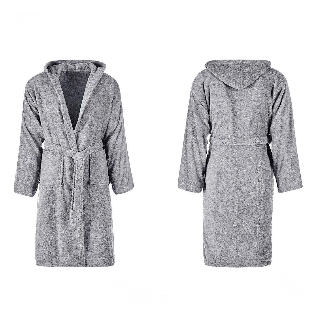 Peignoir éponge unisexe SUPREMA pour adulte avec capuche et poches couleur unie