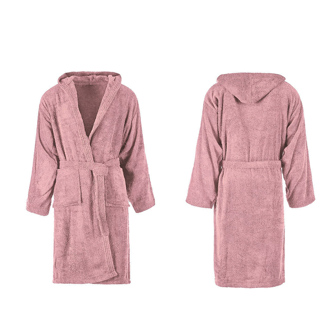 Peignoir éponge unisexe SUPREMA pour adulte avec capuche et poches couleur unie