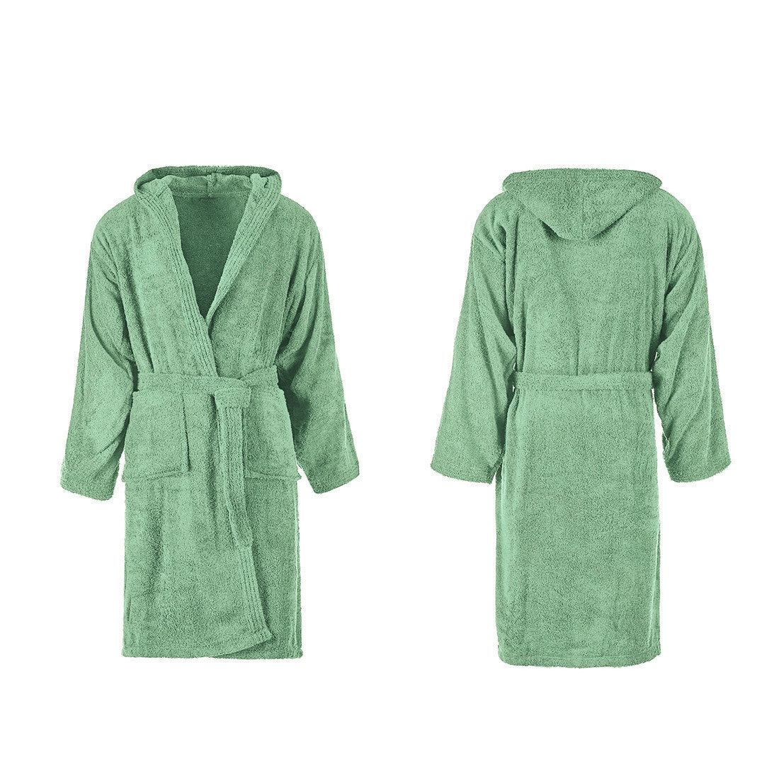 Peignoir éponge unisexe SUPREMA pour adulte avec capuche et poches couleur unie