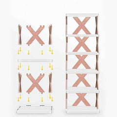 Étagère à chaussures 6 étagères de rangement Étagère modulaire H82 Gain d'espace